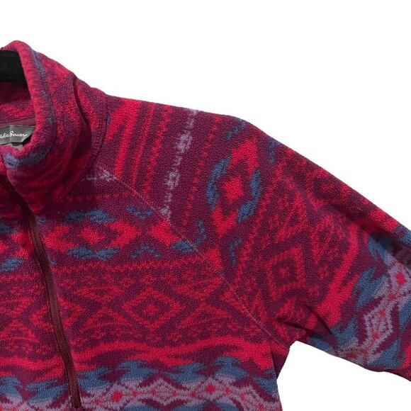 Eddie Bauer Half Zip Pullover Aztec(?) Size Medium - Picture 3 of 7